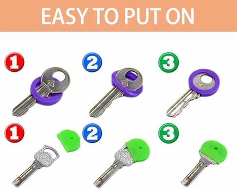 60 Pieces Key Color Covers Plastic Key Color Identifiers 3 Styles 10 Assorted Colors Key Toppers for House Keys Organization Key Identifier Rings in Saudi Arabia