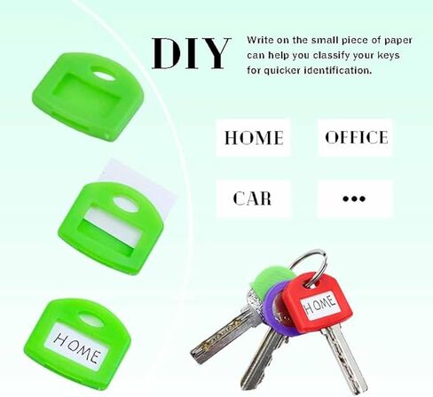 60 Pieces Key Color Covers Plastic Key Color Identifiers 3 Styles 10 Assorted Colors Key Toppers for House Keys Organization Key Identifier Rings in Saudi Arabia