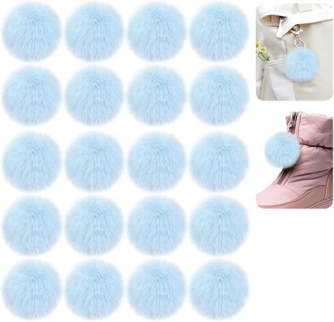 bekecidi 20 pcs faux fur pom poms ، poms pom poms fluffy with loop soft plush faux faux rabbit fur formpoms for haps dloves bloves baby knitting keychains craft diy (أبيض ، 2 بوصة) in Kuwait