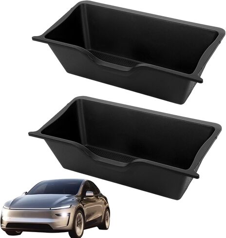عبوتان من منظم تحت المقعد لسيارة Tesla Model Y (2020، 2021، 2022، 2023، 2024) صناديق تخزين مخفية بأغطية، زيادة المساحة، سهلة التركيب، متينة وقوية in Saudi Arabia