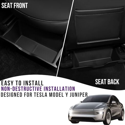 عبوتان من منظم تحت المقعد لسيارة Tesla Model Y (2020، 2021، 2022، 2023، 2024) صناديق تخزين مخفية بأغطية، زيادة المساحة، سهلة التركيب، متينة وقوية in Saudi Arabia