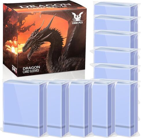 100 PS Red Trading Cards Sleeve,Soft Plastic Sleeves for Cards Fit for Baseball, Yugioh, Magic, TCG, Sport, Prevent Card Bending, Scratching, Waterproof, Dustproof in Kuwait