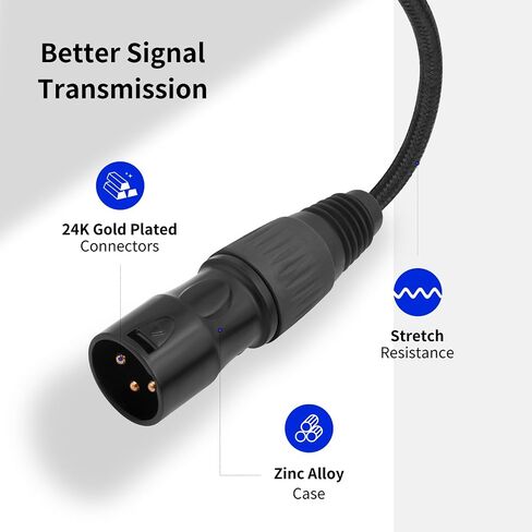كابل ذكر USB-C إلى XLR بطول 6.6 أقدام، وكابل محول USB-C إلى XLR ذكر لمكبرات الصوت النشطة والخلاطات ومضخمات الطاقة ومعدات الصوت الاحترافية in Kuwait