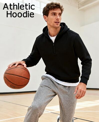 رجال هوديي ربع الرمز البريدي للبلوزات الصوف هوديز الصوف غير الرسمي قميص عرق مقلع للأكمام الرياضية الطويلة للرجال in Kuwait