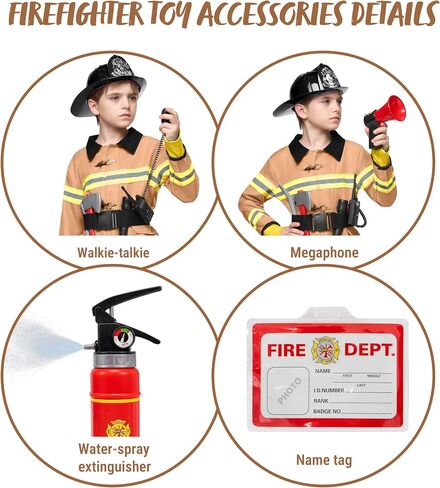 Spooktacular Creations Halloween Boys Fireman Costume, Firefighter Costume for Kids, Toddler Fireman Costume Set for DressUp in Saudi Arabia