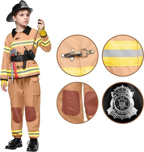Spooktacular Creations Halloween Boys Fireman Costume, Firefighter Costume for Kids, Toddler Fireman Costume Set for DressUp in Saudi Arabia