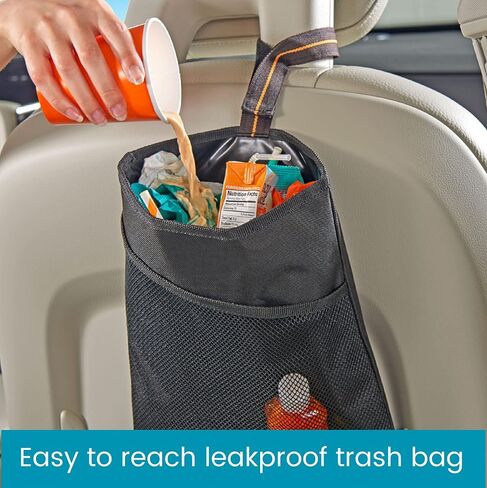 High Road Hanging Car Trash Bag with Waterproof Leakproof Liner, Storage Pocket and Adjustable Strap to Hang in The Front or Back Seat - Southwest in Kuwait