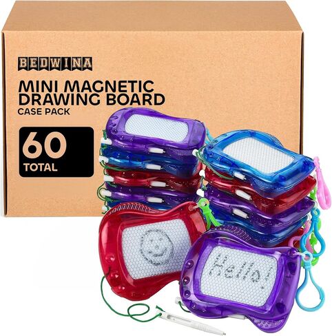 Pack of 24 Mini Magnetic Drawing Board for Kids - Backpack Keychain Clip Drawing Boards, Erasable Doodle Sketch Writing Pad, Birthday Kids Party Favors & Goodie Bags Stuffers in Saudi Arabia