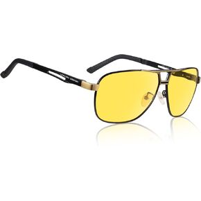 Aviator Night Vision Glasses for Men Driving Cool Metal Frame Ultra Light in Saudi Arabia