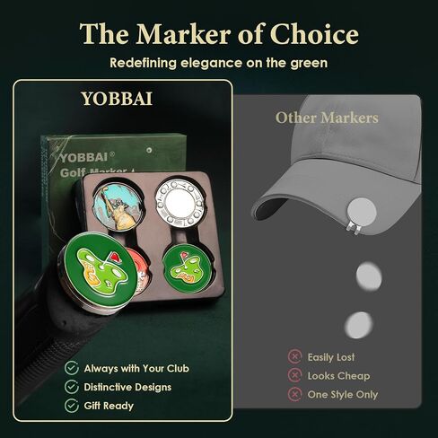 Golf Ball Marker Set with Magnetic Putter Grip Mount Golf Accessories for Men Women, Easy-to-Find Markers for Putting, Funny Golf Gifts, Unique Golf Gadgets for Golfer in Kuwait