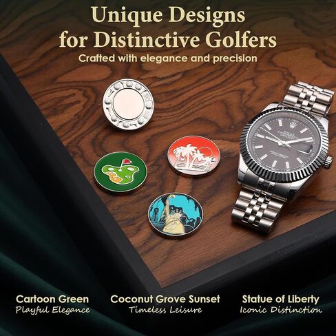 Golf Ball Marker Set with Magnetic Putter Grip Mount Golf Accessories for Men Women, Easy-to-Find Markers for Putting, Funny Golf Gifts, Unique Golf Gadgets for Golfer in Kuwait