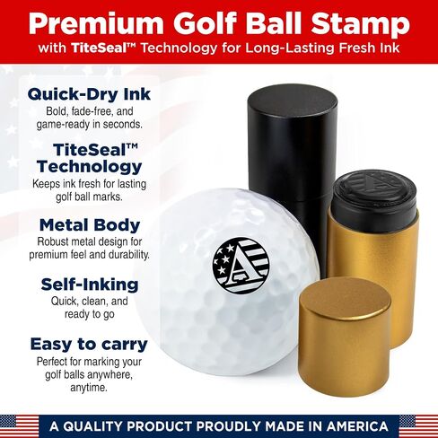 Golf Ball Marker Stamp with TiteSeal™ Technology - Hot Dog - Many Designs to Choose - Black in Saudi Arabia