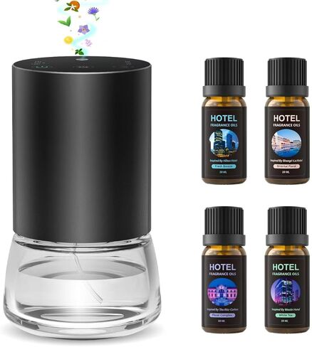 Waterless Essential Oil Diffuser 100ML Large Capacity Battery Operated Cordless Aromatherapy Diffuser with Timing & 3 Mist Levels car Diffuser 7 Colour Led Lights Glass and Aluminum Alloy in Saudi Arabia