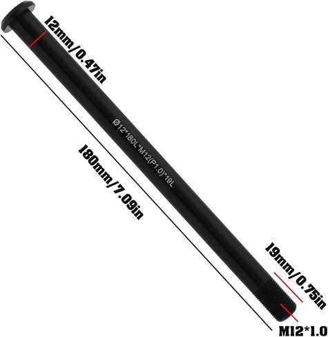 1 قطعة دراجة من خلال المحور ؟ 12 * 180L * M12 (P1.0) * 19 متوافق مع سبائك الألومنيوم Vitus الإفراج السريع المحور سيخ رافعة دراجة الملحقات in Kuwait