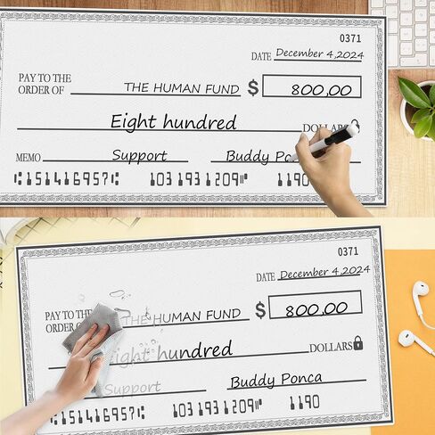 Large Check Fake Check - 40 x 16 in Giant Blank Check Oversized Checks for Endowment Donations, Fundraisers, Retirement,Charity & Donation Events in Saudi Arabia