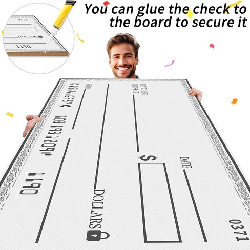 Large Check Fake Check - 40 x 16 in Giant Blank Check Oversized Checks for Endowment Donations, Fundraisers, Retirement,Charity & Donation Events in Saudi Arabia