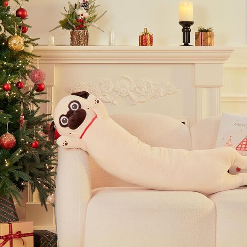 Maogolan Pug محشوة حيوان لمحبي الصلصال ، 43 بوصة عملاق الكلب Plush Super Super Body Pogyloy للأطفال البالغين المراهقين الفتيات عيد الميلاد عيد الحب عيد ميلاد in Kuwait
