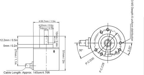 AB 2 Phase Incremental Encoder 5 24V DC Shaft for Office Automation Engineering, Excellent Quality Aluminum Material, 3000 6000rpm Speed, (500B) in Saudi Arabia