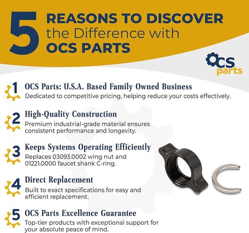 طقم صامولة جناح الصنبور وحلقة على شكل حرف C من أجزاء OCS، يستبدل Bunn 03093.0002 وBunn 01221.0000 in Kuwait