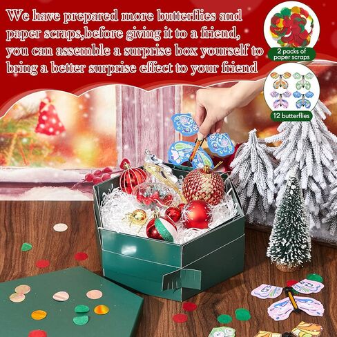 Dunzoom Flying Butterfly Surprise Gift Box,Mother's Day Gift Idea,Large DIY Birthday Explosion Box with 12 Pcs Flying Butterfly,Exploding Fantasy Decor for Birthday,Wedding,Anniversary Party in Saudi Arabia