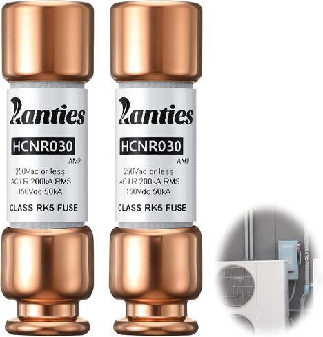 2 Pack HCNR030 30Amp 250V Dual Element Time Delay Fuses, RK5 Class, Current Limiting, 200kA IR @ 250VAC / 50kA IR @ 150VDC, for HVAC Systems and Home Appliances (UL Certification) in Saudi Arabia