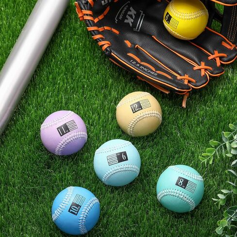 Soulchen 6 Pack Weighted Softball 9 Inch Training Softballs Weighted Balls for Strength & Velocity Training (6oz, 8oz, 9oz, 10oz, 11oz, 12oz) in Saudi Arabia