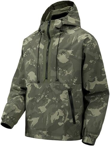 Mens Camouflage Tactical Anorak Jacket Waterproof Windbreaker Pullover Hoodie Outdoor Hiking Hunting Military Coat in Saudi Arabia