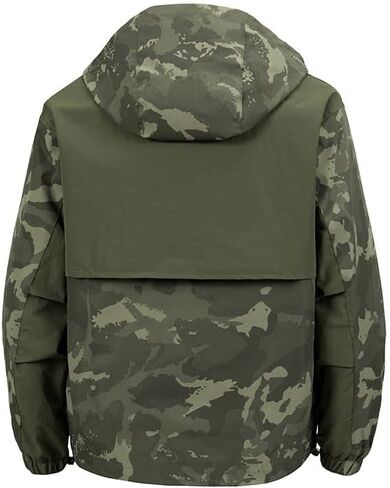 Mens Camouflage Tactical Anorak Jacket Waterproof Windbreaker Pullover Hoodie Outdoor Hiking Hunting Military Coat in Saudi Arabia