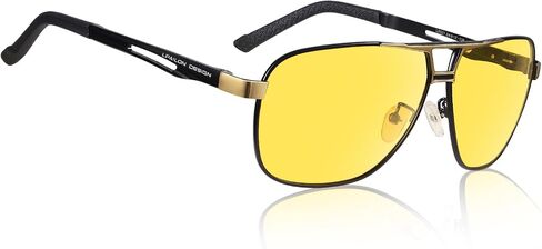Aviator Night Vision Glasses for Men Driving Cool Metal Frame Ultra Light in Saudi Arabia