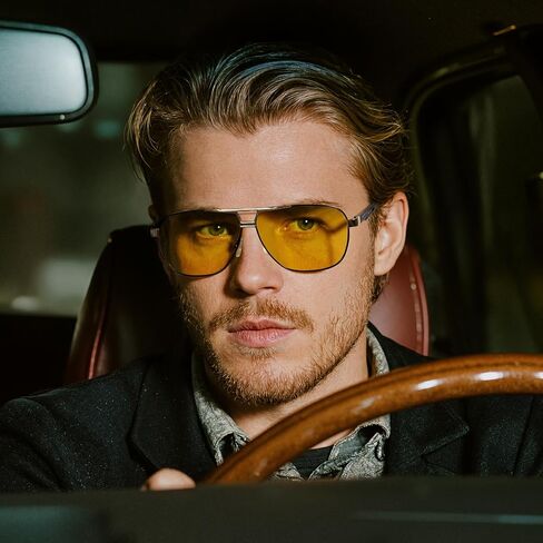 Aviator Night Vision Glasses for Men Driving Cool Metal Frame Ultra Light in Saudi Arabia