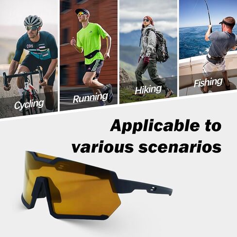 Polarized Sports Sunglasses for Men Women, UV Protection, Lightweight Goggles for Driving Fishing Cycling Running in Saudi Arabia