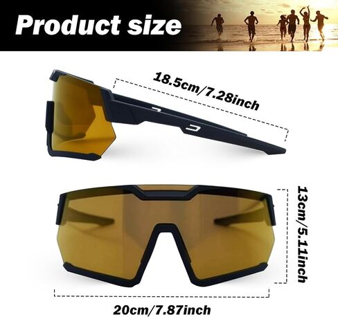 Polarized Sports Sunglasses for Men Women, UV Protection, Lightweight Goggles for Driving Fishing Cycling Running in Saudi Arabia