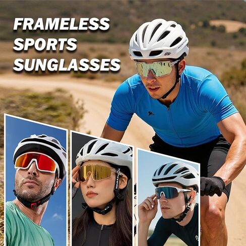 Polarized Sports Sunglasses for Men Women, UV Protection, Lightweight Goggles for Driving Fishing Cycling Running in Saudi Arabia