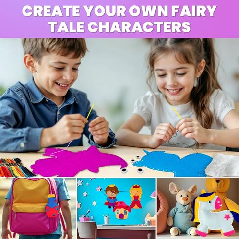 Quokka Kids Crafts Ages 4-8 ، DIY Beginner Needle and Thread Kit - 12 Wild Dinosaurs Kit Basic - Fun Arts Crafts for Kids Vens in Kuwait