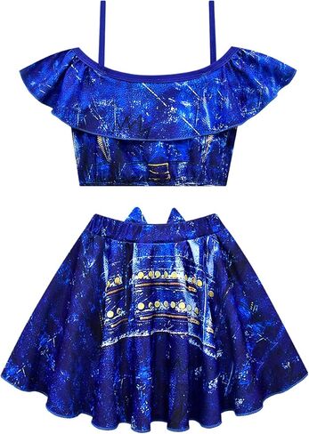 VARWANEO أحفاد ثوب السباحة للفتيات، الأميرة لطيف 2 قطعة ملابس السباحة الكرتون المطبوعة مجموعات بيكيني اللون -1،8-9 سنوات in Kuwait