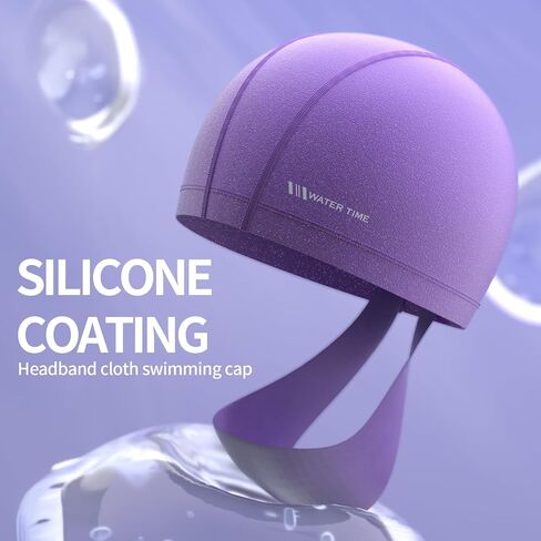 WATERTIME Fabric Swim Cap for Adult Women Men, Silicone Waterproof Layer, Cloth Swim Cap Gifts for Swimmers, Lightweight and Comfortable, Perfect for Pool, Beach, Lap Swimming in Saudi Arabia