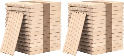 WISYOK 2000 Pcs Wooden Popsicle Sticks for Crafts, 4.5 Inch Wooden Craft Sticks, Lollipop Sticks, Treat Sticks Ice Cream Sticks for Creative Designs or DIY Craft, Home Art Projects in Saudi Arabia