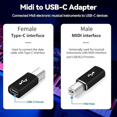 3 عبوات من محول USB B إلى USB C، محول USB C إلى USB B 90 درجة متوافق مع الطابعات، Chromebook Pixel، البيانو الكهربائي، أجهزة المزج والأجهزة ذات منفذ MIDI., أسود in Kuwait