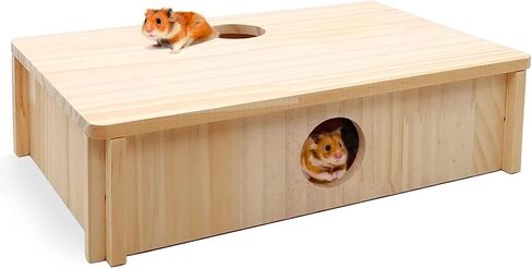 kathson Multi Chamber Hamster Hideout House,Wooden Syrian Hamster Maze House,Small Pets Habitats Decor,6-Room Hideouts & Tunnel Exploring Toys for Dwarf Hamsters,Gerbils,Mice,Lemmings,Mouse in Saudi Arabia