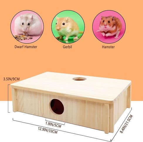 kathson Multi Chamber Hamster Hideout House,Wooden Syrian Hamster Maze House,Small Pets Habitats Decor,6-Room Hideouts & Tunnel Exploring Toys for Dwarf Hamsters,Gerbils,Mice,Lemmings,Mouse in Saudi Arabia