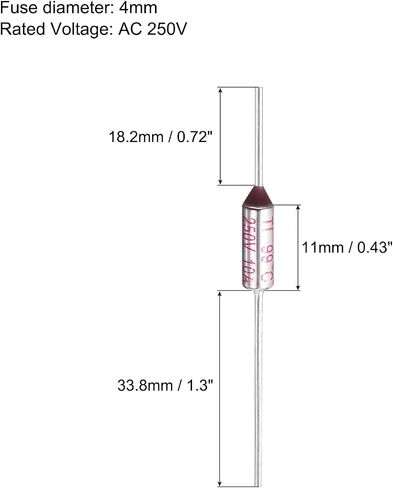 MECCANIXITY 5 قطع من الصمامات الحرارية لدرجة الحرارة المعدنية SF100 100C 212F 10A 250V قطع الصمامات الحرارية مع 10 قطع BN1.25 موصل بعقب طرفي مكشوف in Kuwait