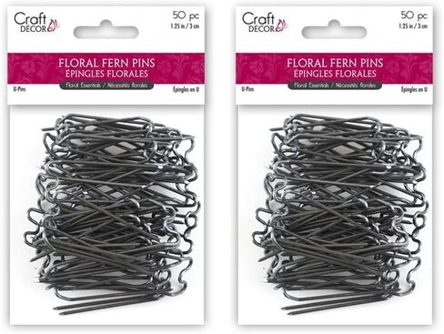 Craft Decor FL035 Greening Fern Pins, 1.25in Floral U-Pins, 50/Pkg in Saudi Arabia