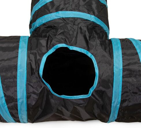 أنفاق Cat Tunnel 2 Way Cat للقطط الداخلية ، نفق Pet Cat Pet Cat Histten مع ، أنابيب القط القابلة للطي وأنابيب للقطط ، جرو ، كيتي ، هريرة ، أرنب (Blue & Black) in Kuwait