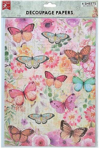 Little Birdie Decoupage Paper A4 4/Pkg-Touch of Nature in Saudi Arabia