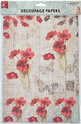 Little Birdie Decoupage Paper A4 4/Pkg-Touch of Nature in Saudi Arabia
