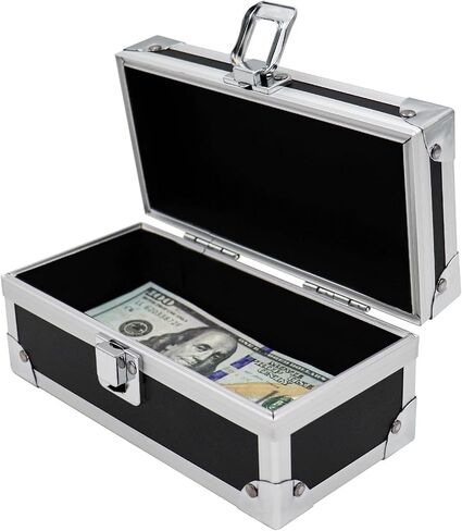 Lockable Cash Box, Aluminium Alloy Money Box for Cash, Money Holder, Cash Organizer, Single Row Currency Tray, Money Storage Box in Saudi Arabia