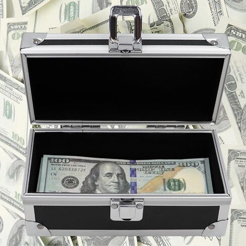 Lockable Cash Box, Aluminium Alloy Money Box for Cash, Money Holder, Cash Organizer, Single Row Currency Tray, Money Storage Box in Saudi Arabia