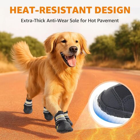 LOOBANI Dog Shoes Winter Snow Boots for Large Size Medium Dogs, Reflective Anti-Slip Paw Protectors for Rain Booties, Hot Pavement, Summer, Hardwood Floors, Running Water-Resistant Dog Shoes in Saudi Arabia