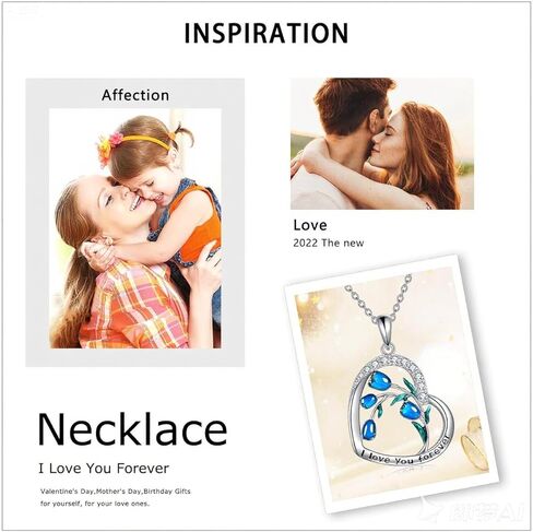 CRMAD Purple Tulips Necklace Sterling Silver Moonstone/Crystal/Cross Flower Tulips Jewelry Mother's Day Gifts in Kuwait