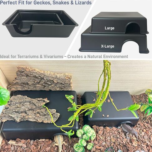 Reptile Hide Box, Snake & Gecko Hide, Large 9.45" x 6.89" x 2.17" in Saudi Arabia